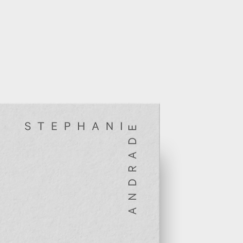 Corner design with the title 'Stephanie Andrade'