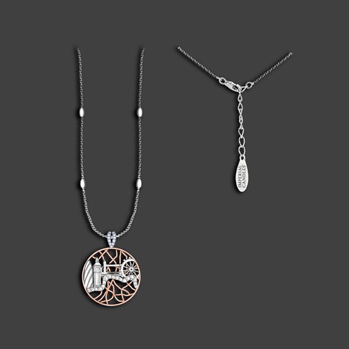 Necklace design with the title 'London Themed Necklace'