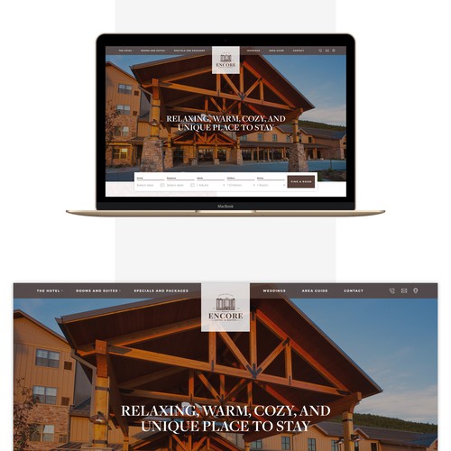 White website with the title 'Website Home Page for a Large Hotel Property'