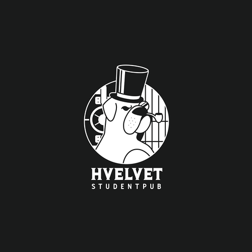 Bulldog logo with the title 'Hvelvet Studentpub'