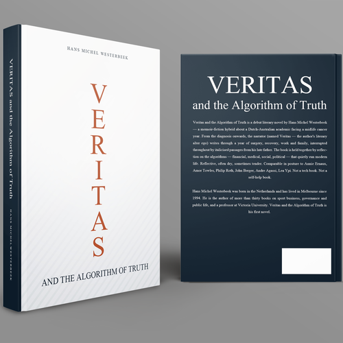Ad design with the title 'Veritas and the Algorithm of Truth'