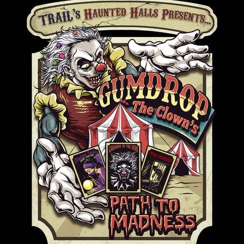 Poster artwork with the title 'Crazy Clown Poster'