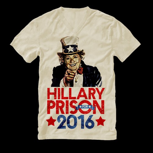 Political campaign design with the title 'T-shirt design for “Hillary for Prison 2016”'