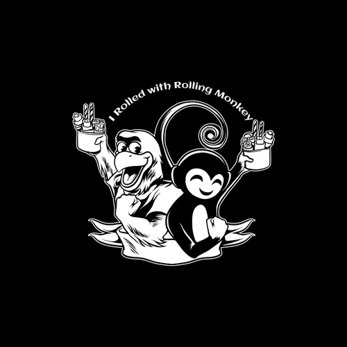 Kids' t-shirt with the title 'ROLLING MONKEY'