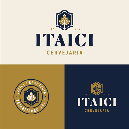 Hops logo with the title 'Bold logo for Itaici Brewing'