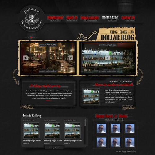 Red website with the title 'Dollar'