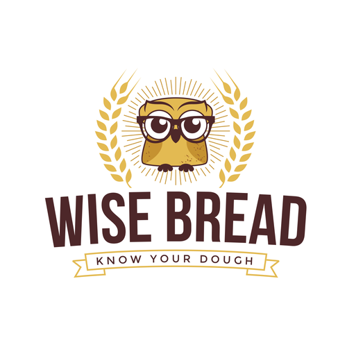 Owl logo with the title 'Logo concept for a bakery'