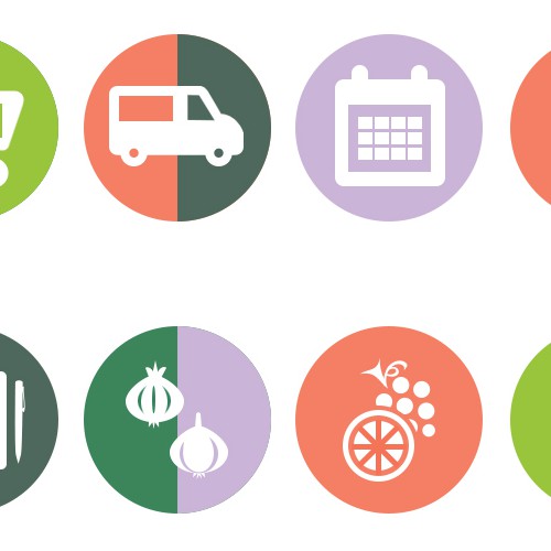 Payment design with the title 'Icons for Fresh food'