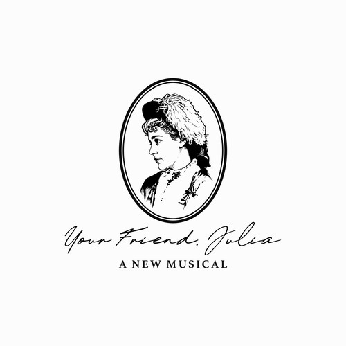 Music production logo with the title 'A musical theater production logo'