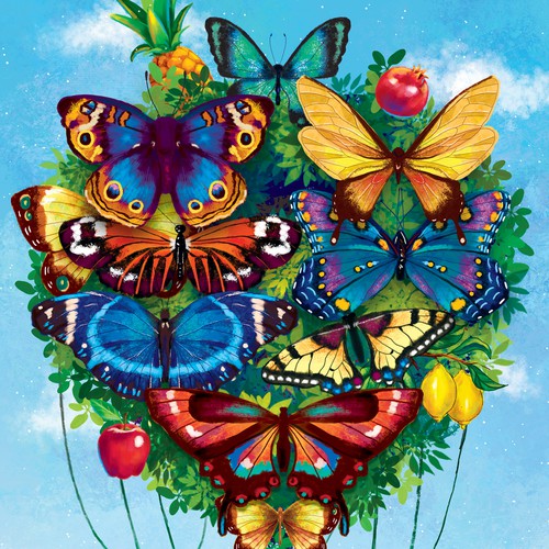 Butterfly design with the title 'Surreal air balloon'