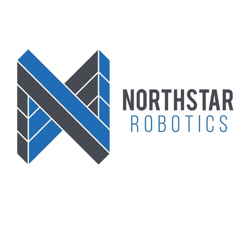 Symmetrical logo with the title 'Geometric logo for Robotics company'