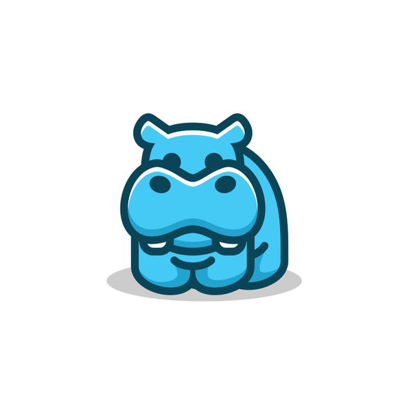 Hippo design with the title 'Blue Hippo'