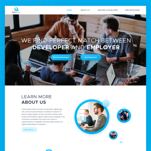 Bright website with the title 'Bold and modern concept for recruiting website'