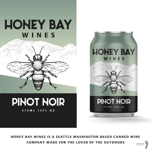 Honey label with the title 'Wine can label design'