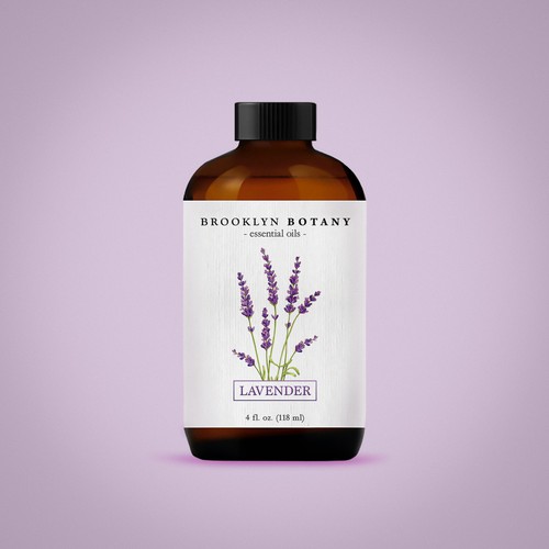 Essential oil label with the title 'Label concept for Essential Oil company'