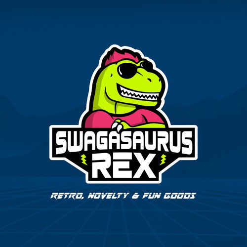 80s design with the title 'Swagasaurus Rex logo'