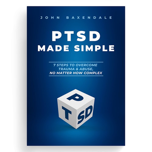 Cube design with the title 'PTSD Made Simple'