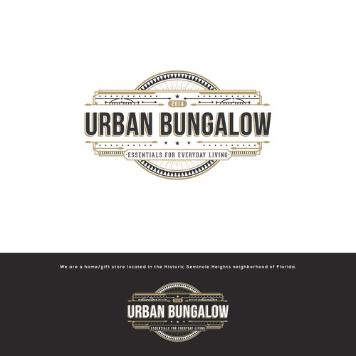 Art Deco logo with the title 'Urban Bungalow'