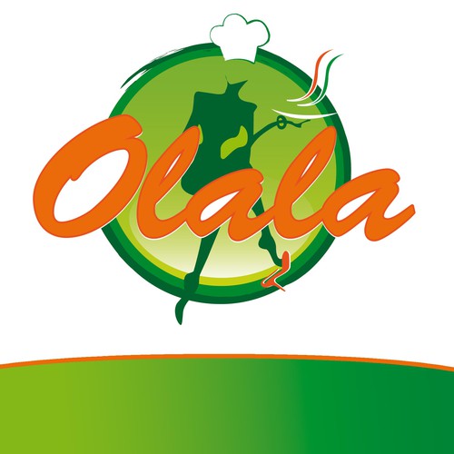 Street food logo with the title 'Logo for a new street-food brand "Olala"'