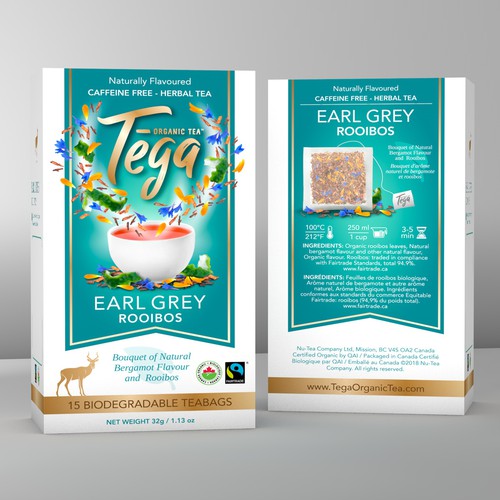 Luxurious label with the title 'Modern, luxury package design concept for Tega'