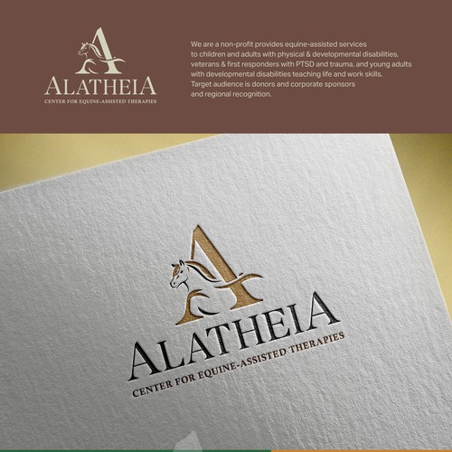 Horse design with the title 'Horses Heal and Heroes Rise Logo'