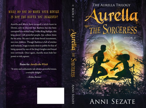 Magic book cover with the title 'A thrilling book cover for a fantasy series'