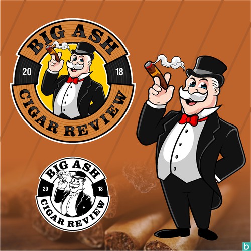 Old man logo with the title 'Big Ash Cigar Review'