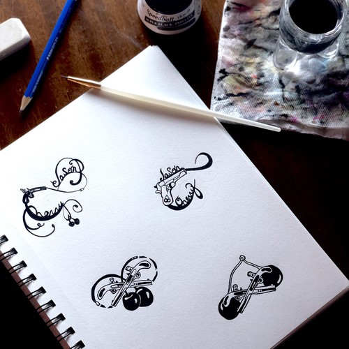 Name design with the title 'Guns and Cherries'