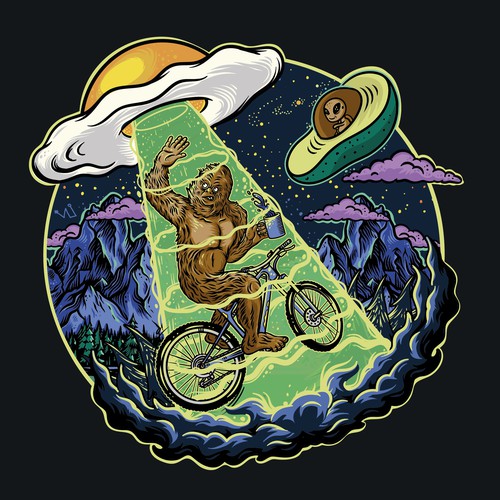 Beer t-shirt with the title 'Blue Bike Cafe - UFO'