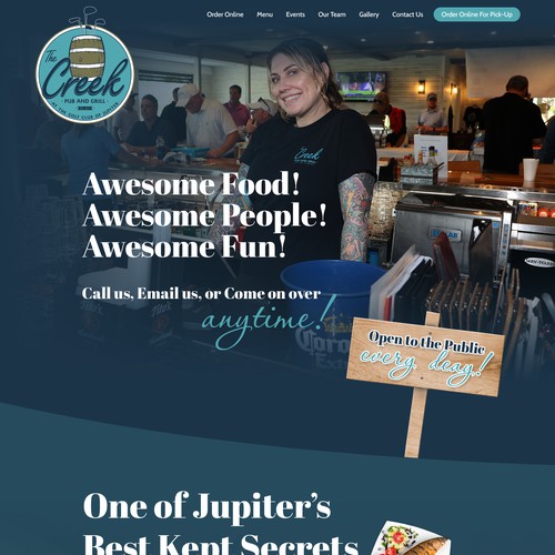Branding website with the title 'The Creek Pub & Grill'
