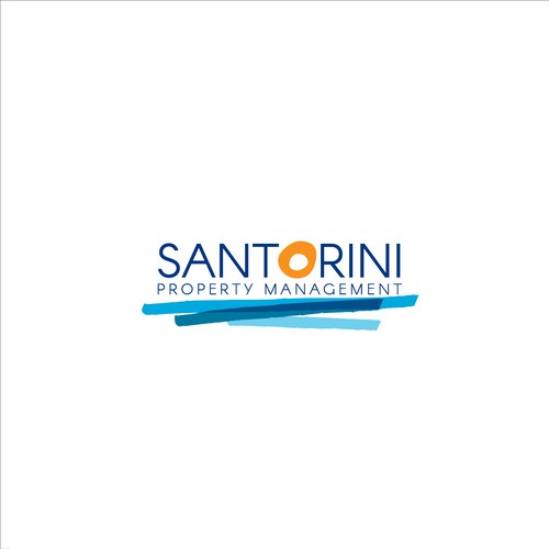 Travel logo with the title 'Santorini Property Management'