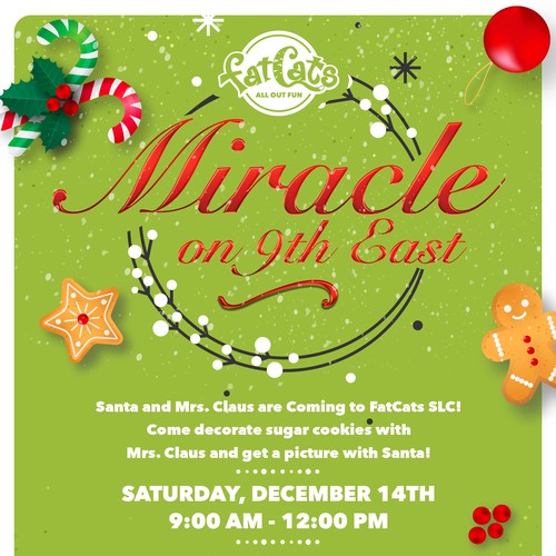 X-mas design with the title 'Miracle poster for bowling'