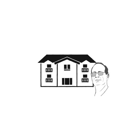 Real estate illustration with the title 'real estate primary logo'