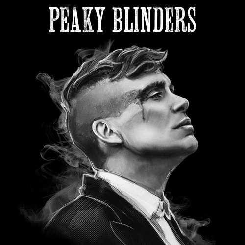Print artwork with the title 'PeakyBlindersMerch'