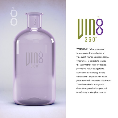 Grape logo with the title 'vinoo 360 wine logo'