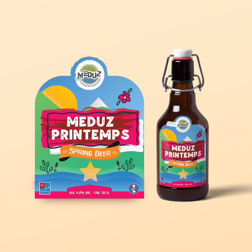 Brand label with the title 'A Women's Spring Beer Label Concept'