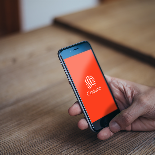Finger design with the title 'Logo & App Icon Concept for Coduno'