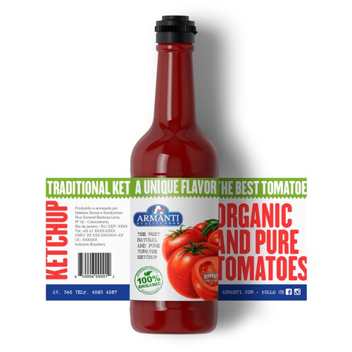 Layout design with the title 'Armanti ketchup'