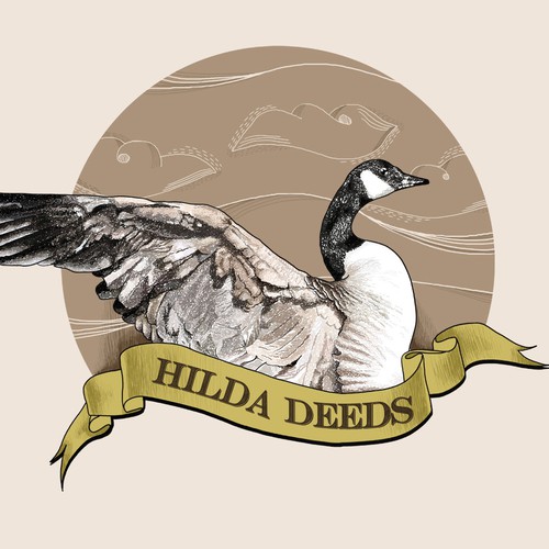 Bird artwork with the title 'Illustration of a goose. '