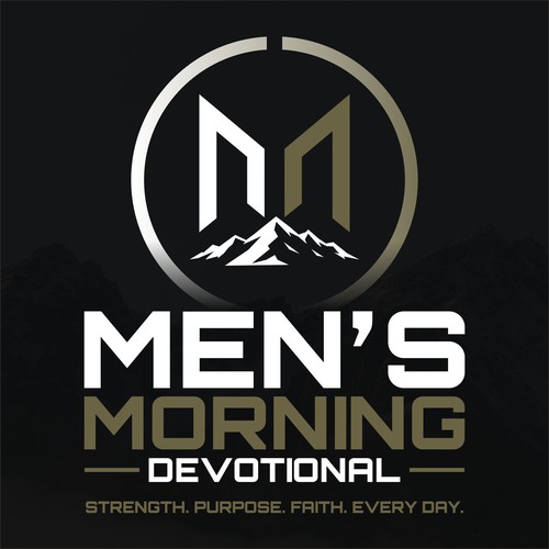 Devotional design with the title 'Bold & Modern Podcast Cover Design for Men's Morning Devotional'