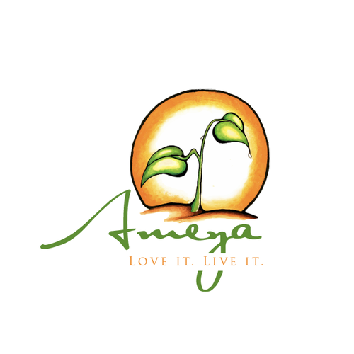 Essential oils logo with the title 'AMEYA'