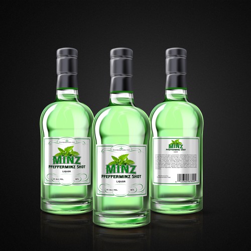 Liquor label with the title 'MINZ'