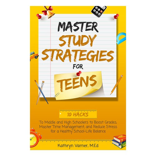 Master design with the title 'master study strategies for teens'