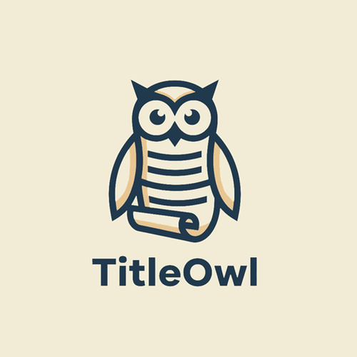 Paper logo with the title 'Title Owl Logo'