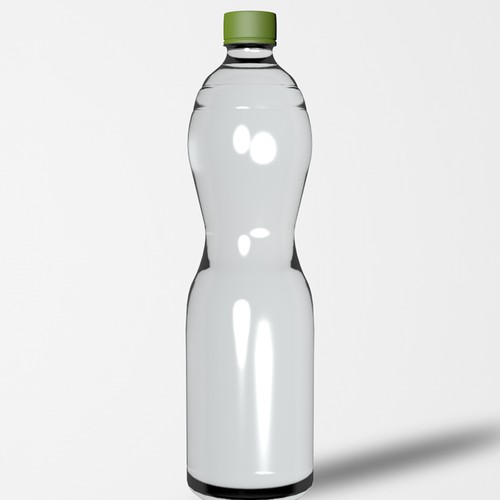 Glass bottle design with the title '3D bottle'