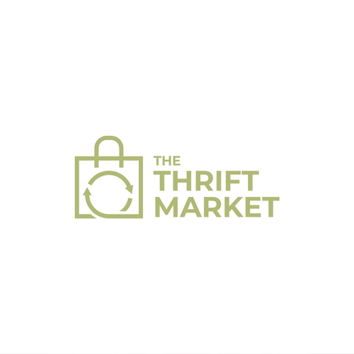 Second-hand logo with the title 'SIMPLE MODERN LOGO FOR THRIFT MARKET'