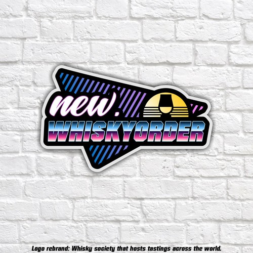 Neon logo with the title 'Retro 50's neón logo. Bold Whiskey degustation events.'