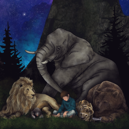 Book illustration artwork with the title 'Children's Book Illustration '