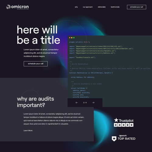 Dark website with the title 'Software Development Agency - Web Design'