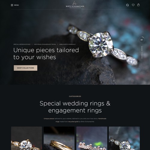 Wedding website with the title 'Website for Luxury Lighting Company'